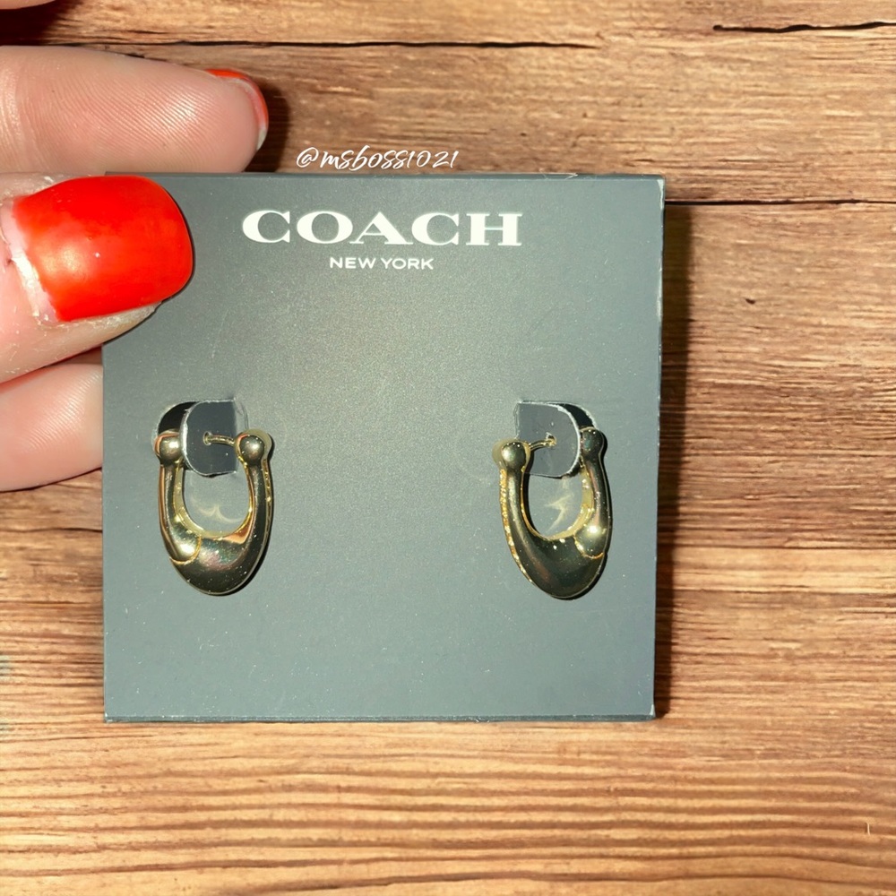 Coach Gold Hoop Earrings BRAND NEW